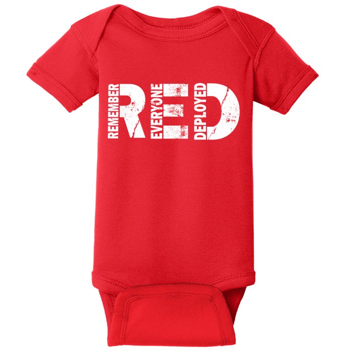 Red Friday Remember Everyone Deployed Baby Bodysuit