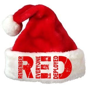 Red Friday Remember Everyone Deployed Premium Christmas Santa Hat