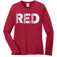 Red Friday Remember Everyone Deployed Ladies Long Sleeve Shirt