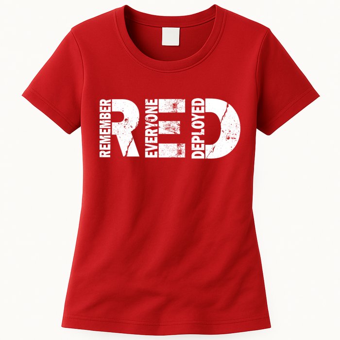 Red Friday Remember Everyone Deployed Womens T-Shirt