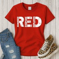 Red Friday Remember Everyone Deployed Womens T-Shirt