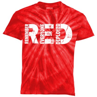 Red Friday Remember Everyone Deployed Kids Tie-Dye T-Shirt