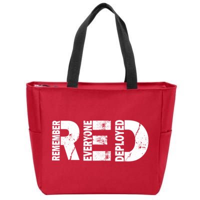 Red Friday Remember Everyone Deployed Zip Tote Bag