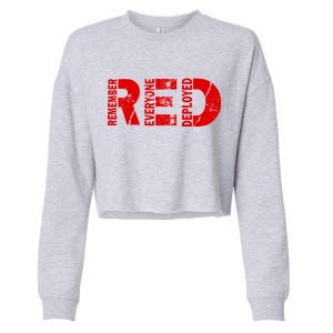 Red Friday Remember Everyone Deployed Cropped Pullover Crew