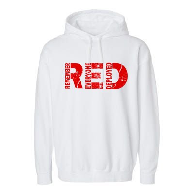 Red Friday Remember Everyone Deployed Garment-Dyed Fleece Hoodie