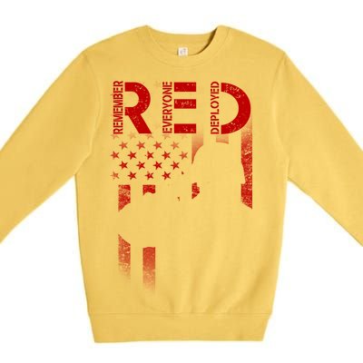 Red Friday Remember Everyone Deployed Flag Premium Crewneck Sweatshirt