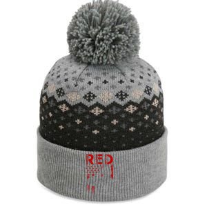 Red Friday Remember Everyone Deployed Flag The Baniff Cuffed Pom Beanie