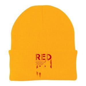 Red Friday Remember Everyone Deployed Flag Knit Cap Winter Beanie