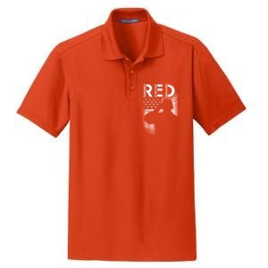 Red Friday Remember Everyone Deployed Flag Dry Zone Grid Polo