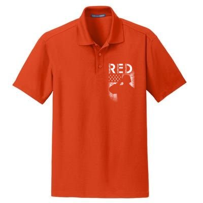 Red Friday Remember Everyone Deployed Flag Dry Zone Grid Polo