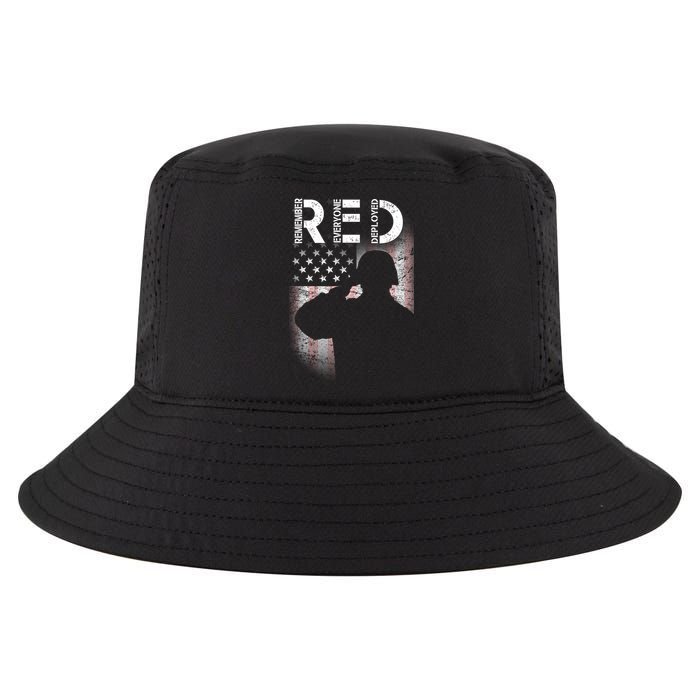 Red Friday Remember Everyone Deployed Flag Cool Comfort Performance Bucket Hat