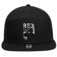 Red Friday Remember Everyone Deployed Flag 7 Panel Mesh Trucker Snapback Hat