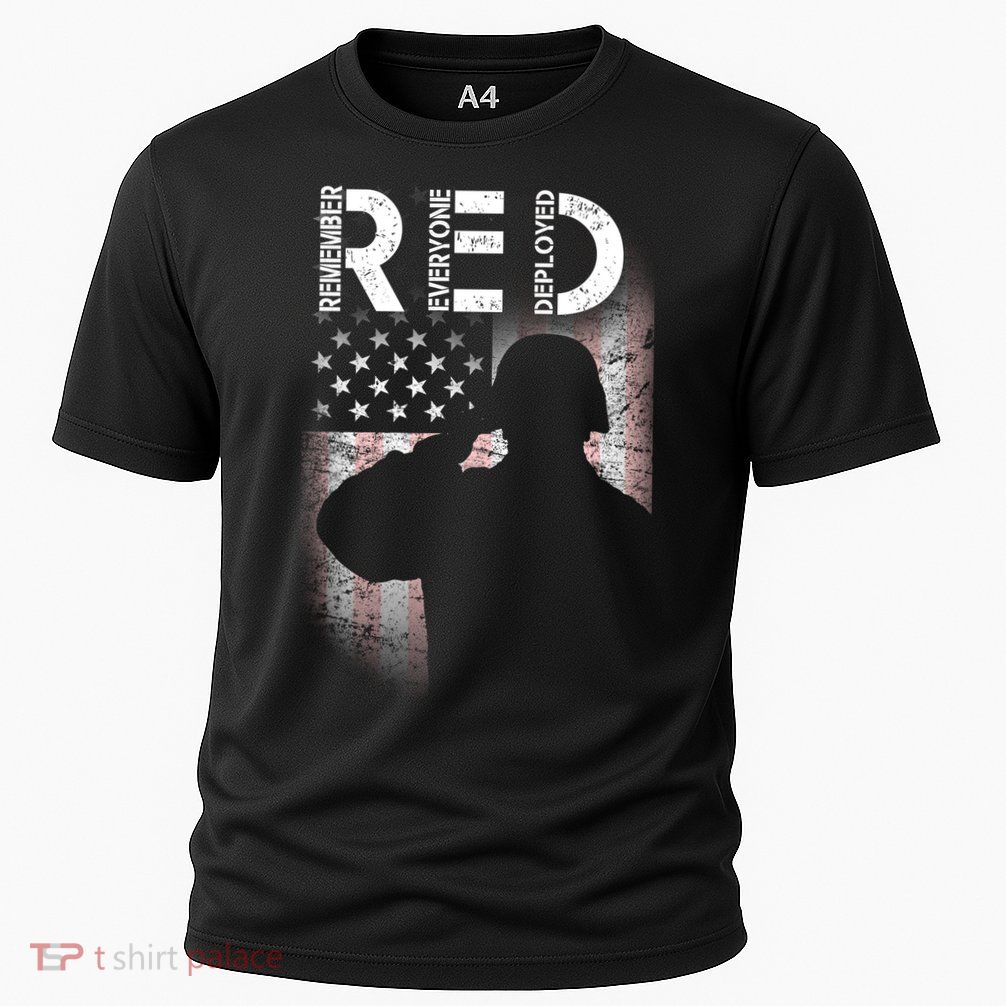 Red Friday Remember Everyone Deployed Flag Performance Shirt