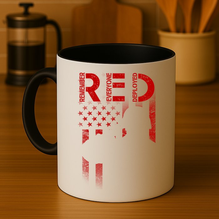 Red Friday Remember Everyone Deployed Flag Coffee Mug
