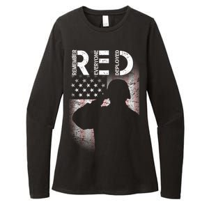 Red Friday Remember Everyone Deployed Flag Womens CVC Long Sleeve Shirt