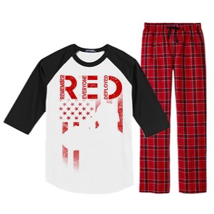 Red Friday Remember Everyone Deployed Flag Raglan Sleeve Pajama Set