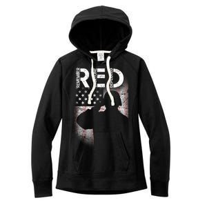 Red Friday Remember Everyone Deployed Flag Women's Fleece Hoodie