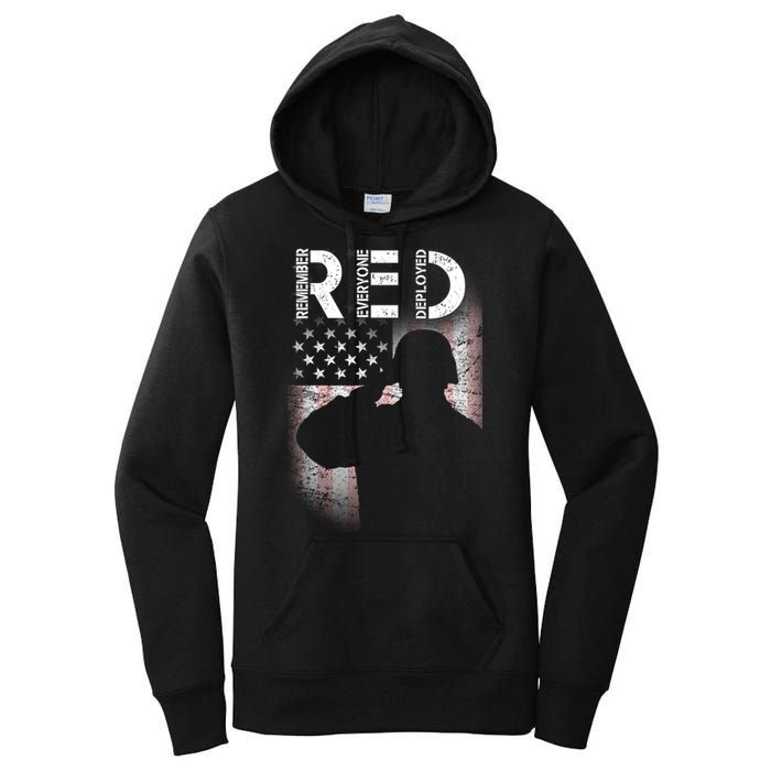 Red Friday Remember Everyone Deployed Flag Women's Pullover Hoodie