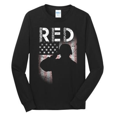 Red Friday Remember Everyone Deployed Flag Tall Long Sleeve T-Shirt