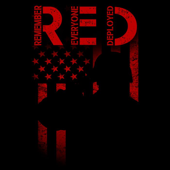 Red Friday Remember Everyone Deployed Flag 16oz Travel Tumbler