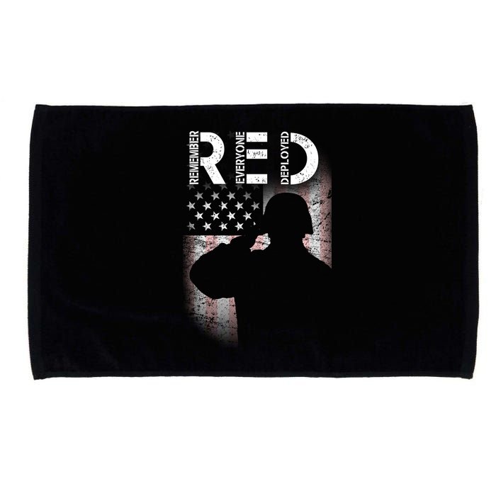 Red Friday Remember Everyone Deployed Flag Microfiber Hand Towel