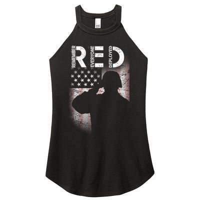 Red Friday Remember Everyone Deployed Flag Women's Perfect Tri Rocker Tank