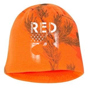 Red Friday Remember Everyone Deployed Flag Kati - Camo Knit Beanie