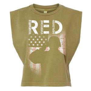 Red Friday Remember Everyone Deployed Flag Garment-Dyed Women's Muscle Tee