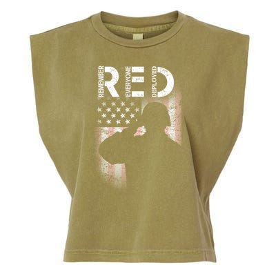 Red Friday Remember Everyone Deployed Flag Garment-Dyed Women's Muscle Tee