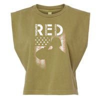Red Friday Remember Everyone Deployed Flag Garment-Dyed Women's Muscle Tee