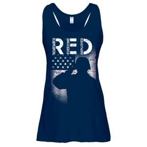 Red Friday Remember Everyone Deployed Flag Ladies Essential Flowy Tank