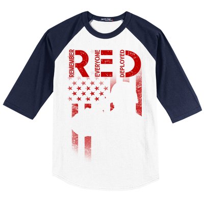 Red Friday Remember Everyone Deployed Flag Baseball Sleeve Shirt