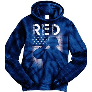 Red Friday Remember Everyone Deployed Flag Tie Dye Hoodie