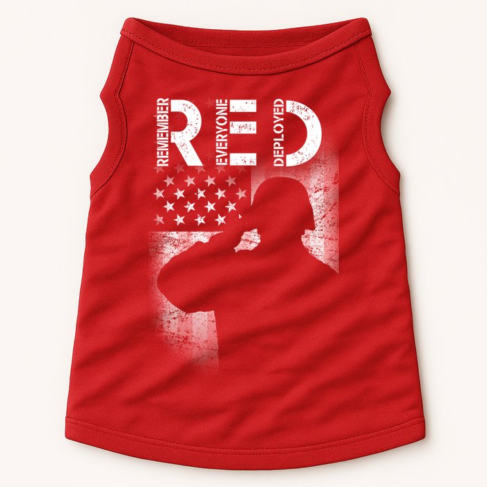 Red Friday Remember Everyone Deployed Flag Doggie Tank