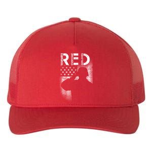 Red Friday Remember Everyone Deployed Flag Yupoong Adult 5-Panel Trucker Hat