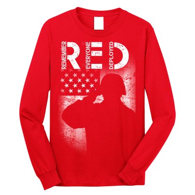 Red Friday Remember Everyone Deployed Flag Long Sleeve Shirt