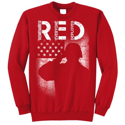 Red Friday Remember Everyone Deployed Flag Sweatshirt