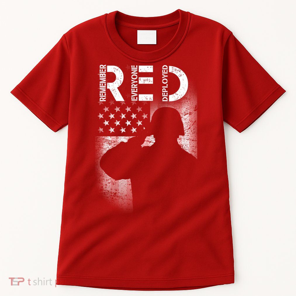Red Friday Remember Everyone Deployed Flag Tall T-Shirt