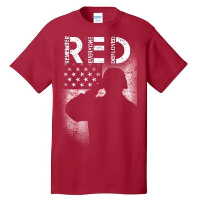 Red Friday Remember Everyone Deployed Flag Tall T-Shirt