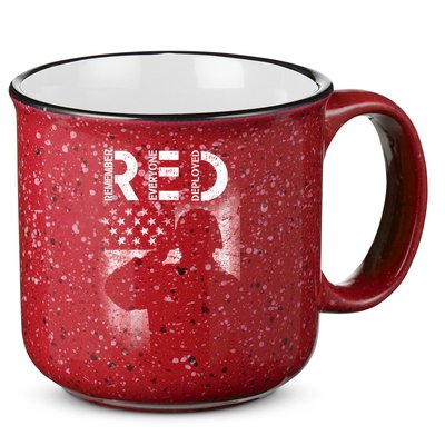 Red Friday Remember Everyone Deployed Flag 15oz Campfire Ceramic Mug