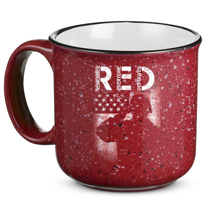 Red Friday Remember Everyone Deployed Flag 15oz Campfire Ceramic Mug