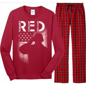 Red Friday Remember Everyone Deployed Flag Long Sleeve Pajama Set