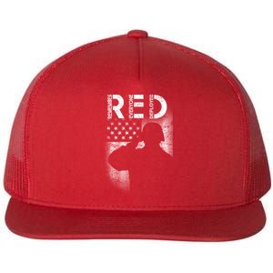 Red Friday Remember Everyone Deployed Flag Flat Bill Trucker Hat