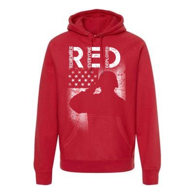 Red Friday Remember Everyone Deployed Flag Premium Hoodie