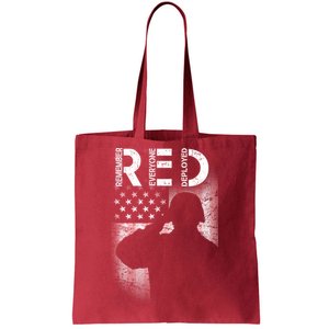 Red Friday Remember Everyone Deployed Flag Tote Bag