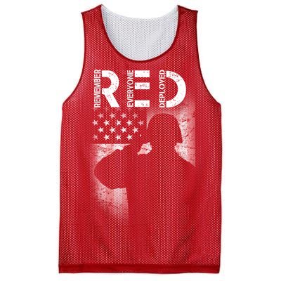 Red Friday Remember Everyone Deployed Flag Mesh Reversible Basketball Jersey Tank