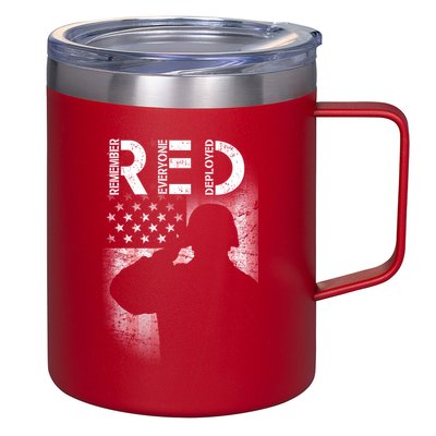 Red Friday Remember Everyone Deployed Flag 12oz Stainless Steel Coffee Mug