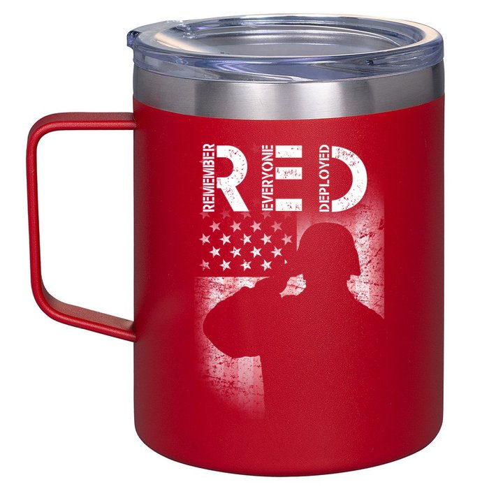 Red Friday Remember Everyone Deployed Flag 12oz Stainless Steel Coffee Mug