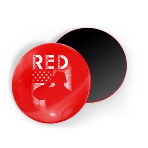 Red Friday Remember Everyone Deployed Flag Magnet