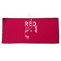Red Friday Remember Everyone Deployed Flag Large Microfiber Waffle Golf Towel